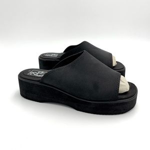 NWOT Beach Club Platform Slides Wedges